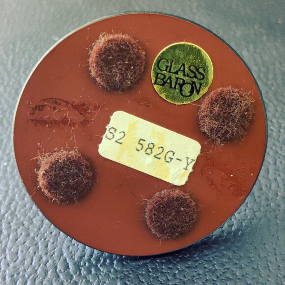 Glass Baron Mini Art Glass Penguin Figurine w Gold Accents on Blue Mirror - Picture 6 of 6